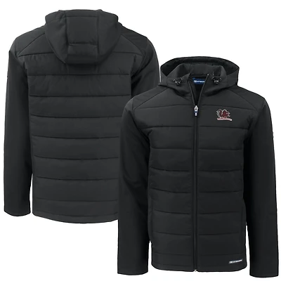 Men's Cutter & Buck  Black South Carolina Gamecocks Vault Evoke Hybrid Eco Softshell Recycled Full-Zip Hooded Jacket