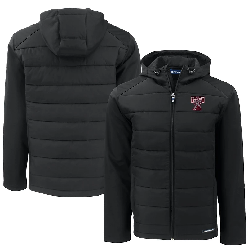 Men's Cutter & Buck  Black Texas A&M Aggies Vault Evoke Hybrid Eco Softshell Recycled Full-Zip Hooded Jacket