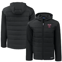 Men's Cutter & Buck  Black Texas A&M Aggies Vault Evoke Hybrid Eco Softshell Recycled Full-Zip Hooded Jacket