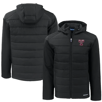 Men's Cutter & Buck  Black Texas A&M Aggies Vault Evoke Hybrid Eco Softshell Recycled Full-Zip Hooded Jacket