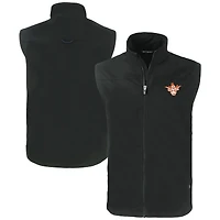 Men's Cutter & Buck  Black Texas Longhorns Vault Charter Eco Recycled Full-Zip Vest