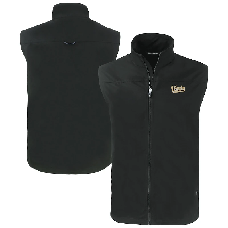 Men's Cutter & Buck  Black Vanderbilt Commodores Vault Charter Eco Recycled Full-Zip Vest