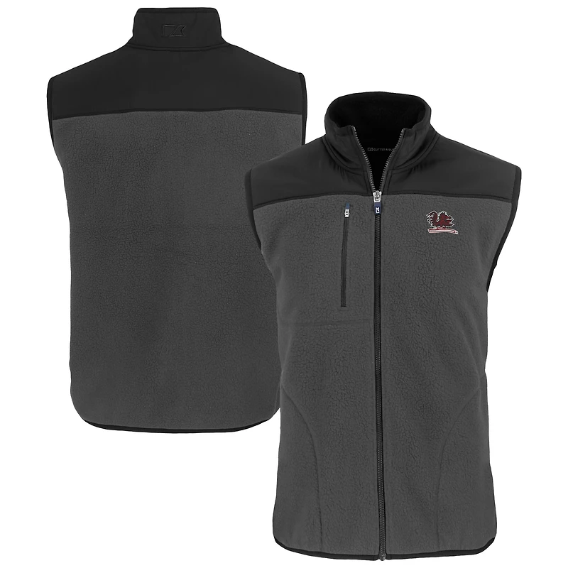 Men's Cutter & Buck  Gray South Carolina Gamecocks Vault Cascade Eco Sherpa Fleece Full-Zip Vest