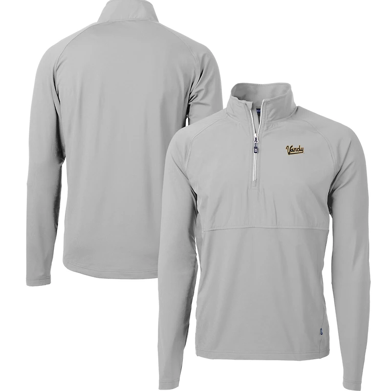 Men's Cutter & Buck Vanderbilt Commodores DryTec Adapt Eco Knit Hybrid Recycled Raglan Quarter-Zip Jacket