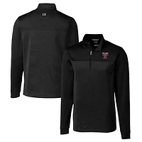 Men's Cutter & Buck  Black Texas A&M Aggies Vault DryTec Traverse Stripe Stretch Quarter-Zip Pullover