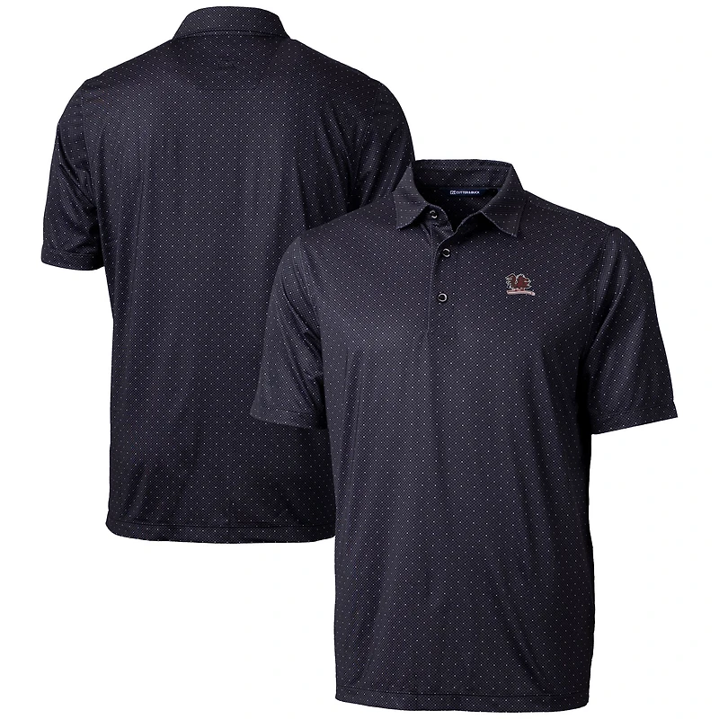 Men's Cutter & Buck  Black South Carolina Gamecocks Vault DryTec Pike Double Dot Print Stretch Polo