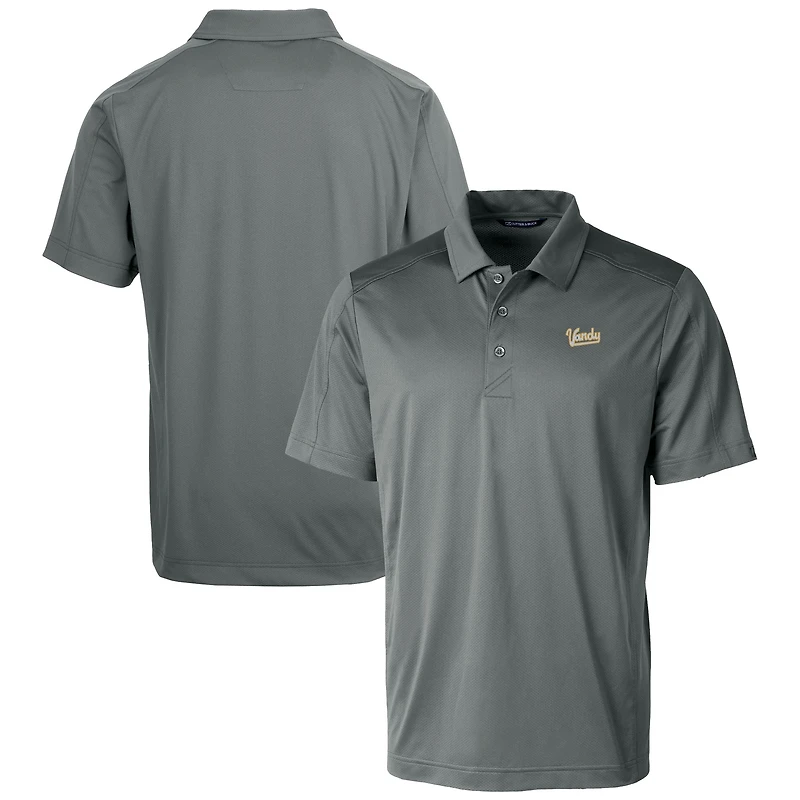 Men's Cutter & Buck  Gray Vanderbilt Commodores Vault Prospect Textured Stretch Polo