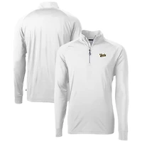 Men's Cutter & Buck  White Vanderbilt Commodores Vault Adapt Eco Knit Stretch Recycled DryTec Quarter-Zip Top