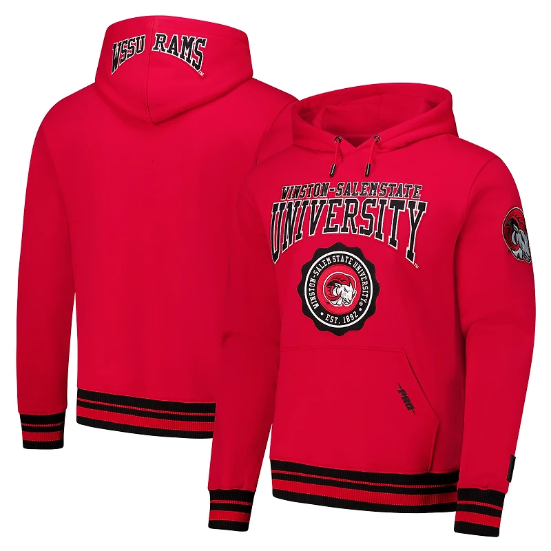 Men's Pro Standard Red Winston-Salem State Rams Crest Pullover Hoodie