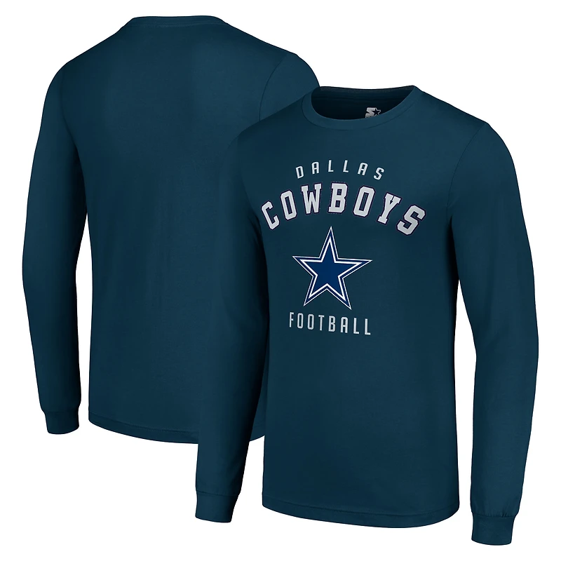 Men's Starter Navy Dallas Cowboys Long Sleeve T-Shirt