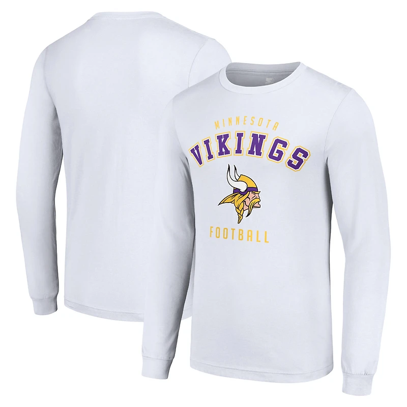 Men's Starter White Minnesota Vikings Long Sleeve T-Shirt