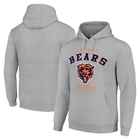 Unisex Starter Heather Gray Chicago Bears Logo Pullover Hoodie