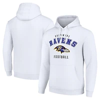 Unisex Starter White Baltimore Ravens Logo Pullover Hoodie