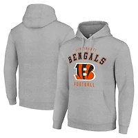 Unisex Starter Heather Gray Cincinnati Bengals Logo Pullover Hoodie