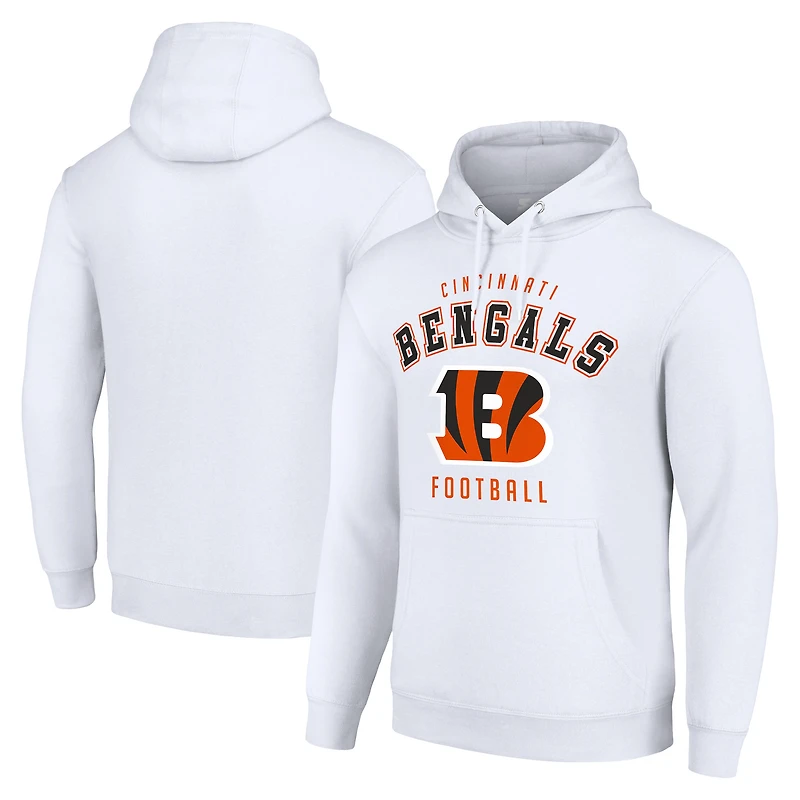 Unisex Starter White Cincinnati Bengals Logo Pullover Hoodie