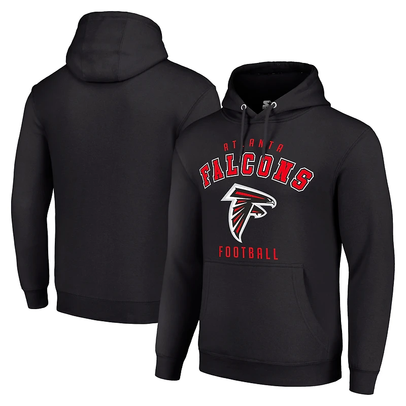 Unisex Starter Black Atlanta Falcons Logo Pullover Hoodie