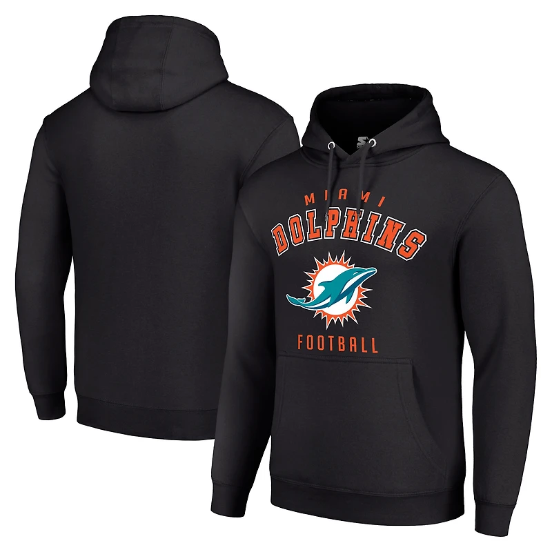 Unisex Starter Black Miami Dolphins Logo Pullover Hoodie