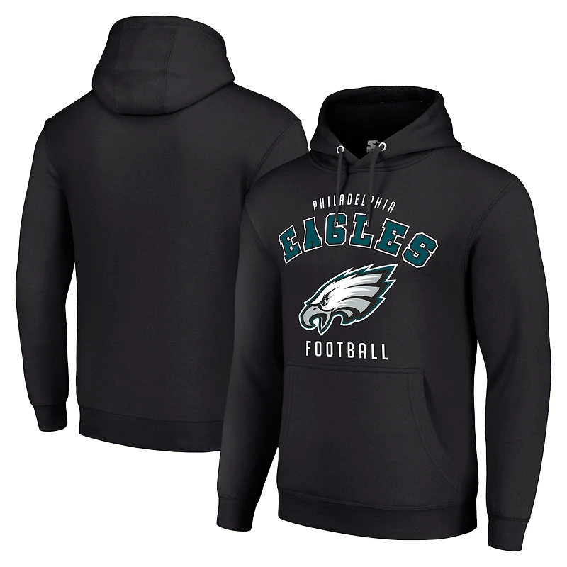 Unisex Starter Black Philadelphia Eagles Logo Pullover Hoodie