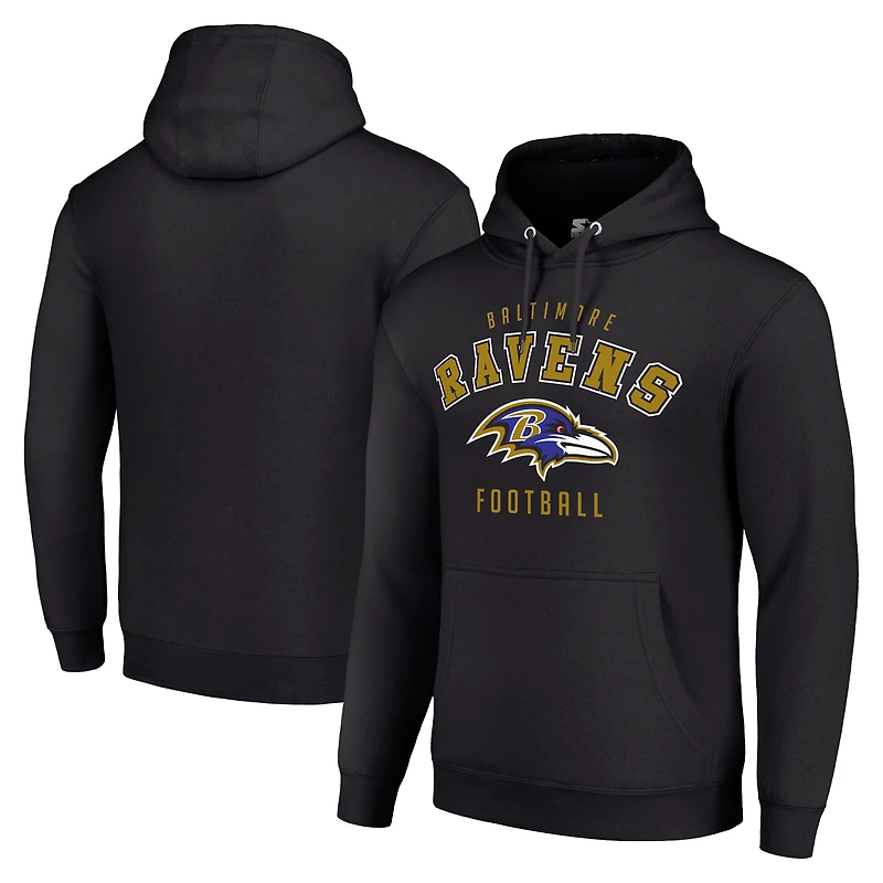 Unisex Starter Black Baltimore Ravens Logo Pullover Hoodie