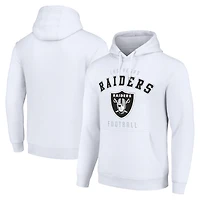 Unisex Starter White Las Vegas Raiders Logo Pullover Hoodie