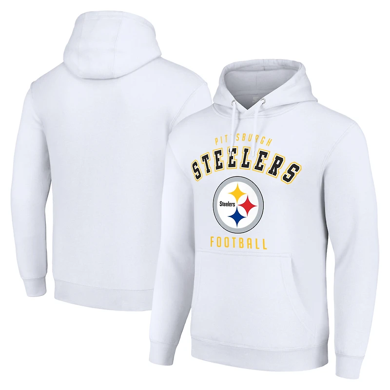 Unisex Starter White Pittsburgh Steelers Logo Pullover Hoodie