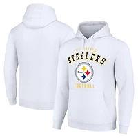 Unisex Starter White Pittsburgh Steelers Logo Pullover Hoodie