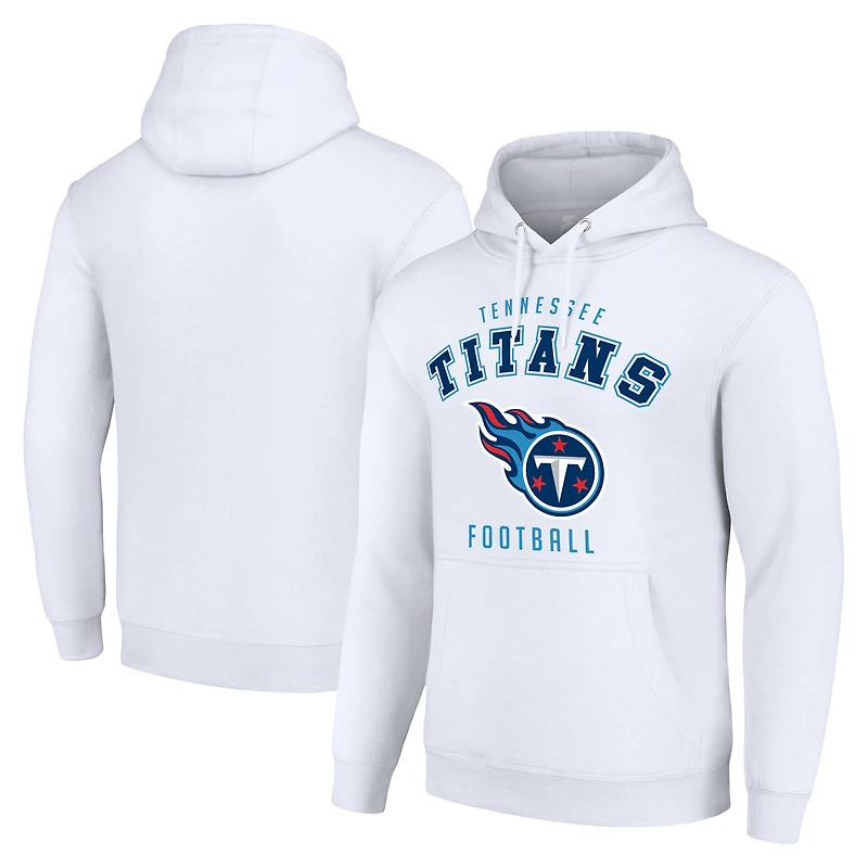 Unisex Starter White Tennessee Titans Logo Pullover Hoodie