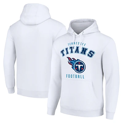 Unisex Starter White Tennessee Titans Logo Pullover Hoodie