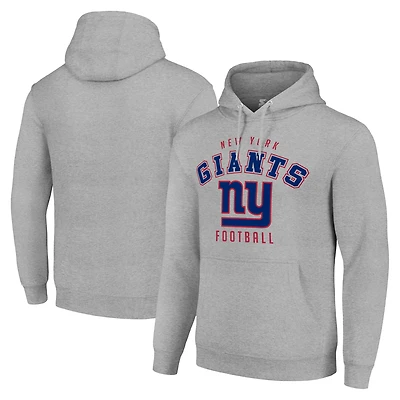 Unisex Starter Heather Gray New York Giants Logo Pullover Hoodie
