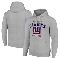 Unisex Starter Heather Gray New York Giants Logo Pullover Hoodie