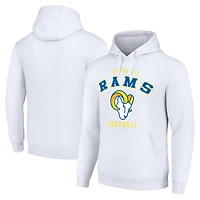 Unisex Starter White Los Angeles Rams Logo Pullover Hoodie