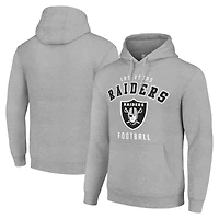 Unisex Starter Heather Gray Las Vegas Raiders Logo Pullover Hoodie