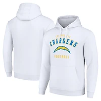 Unisex Starter White Los Angeles Chargers Logo Pullover Hoodie