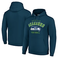 Unisex Starter College Navy Seattle Seahawks Logo Pullover Hoodie