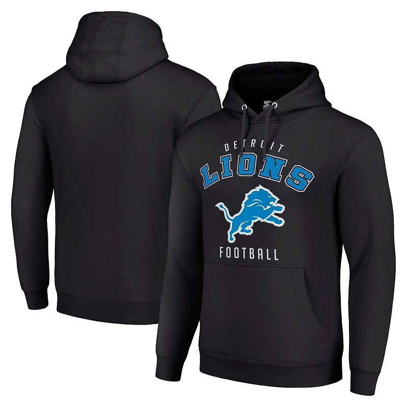 Unisex Starter Black Detroit Lions Logo Pullover Hoodie