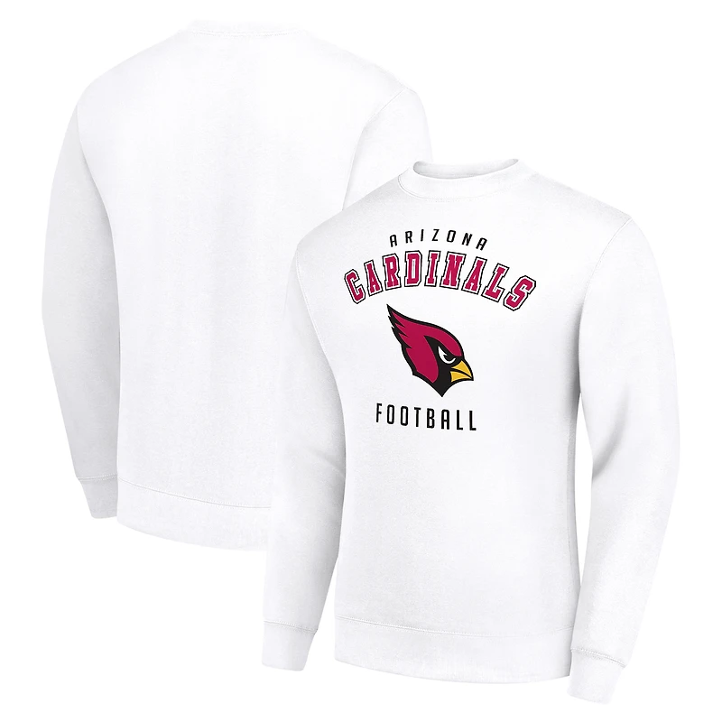 Men's Starter White Arizona Cardinals Team Logo Pullover Sweatshirt