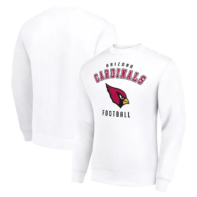 Men's Starter White Arizona Cardinals Team Logo Pullover Sweatshirt