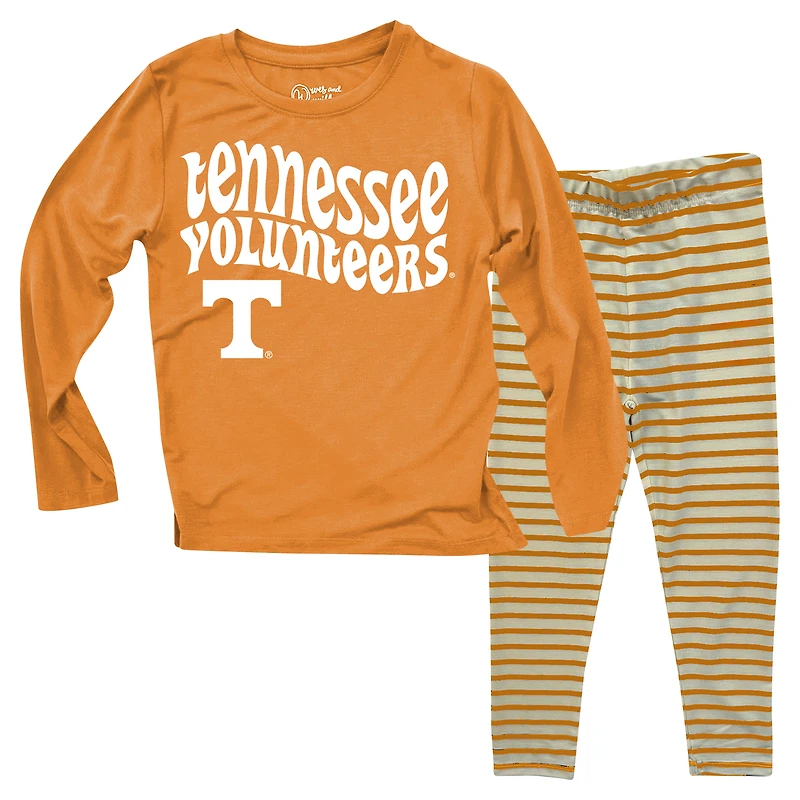 Toddler Wes & Willy  Tennessee Volunteers Long Sleeve Top and Striped Tri-Blend Leggings Set