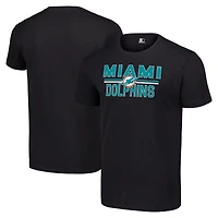 Men's Starter Black Miami Dolphins Team Mesh Print Graphic T-Shirt