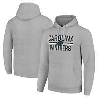 Unisex Starter Heather Gray Carolina Panthers Team Mesh Print Graphic Tri-Blend Pullover Hoodie