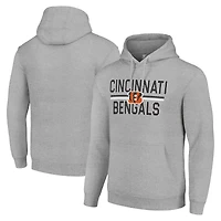 Unisex Starter Heather Gray Cincinnati Bengals Team Mesh Print Graphic Tri-Blend Pullover Hoodie