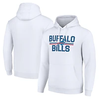 Unisex Starter White Buffalo Bills Team Mesh Print Graphic Tri-Blend Pullover Hoodie