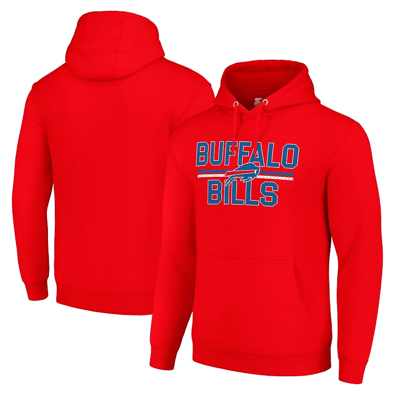 Unisex Starter Red Buffalo Bills Team Mesh Print Graphic Tri-Blend Pullover Hoodie