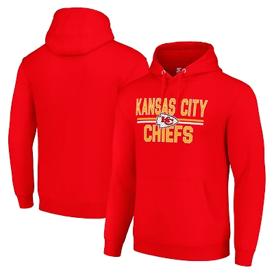 Unisex Starter Red Kansas City Chiefs Team Mesh Print Graphic Tri-Blend Pullover Hoodie