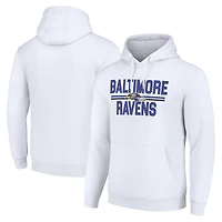 Unisex Starter White Baltimore Ravens Team Mesh Print Graphic Tri-Blend Pullover Hoodie