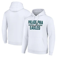 Unisex Starter White Philadelphia Eagles Team Mesh Print Graphic Tri-Blend Pullover Hoodie