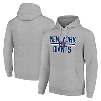 Unisex Starter Heather Gray New York Giants Team Mesh Print Graphic Tri-Blend Pullover Hoodie