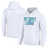 Unisex Starter White Detroit Lions Team Mesh Print Graphic Tri-Blend Pullover Hoodie