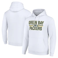 Unisex Starter White Green Bay Packers Team Mesh Print Graphic Tri-Blend Pullover Hoodie