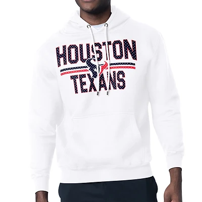 Unisex Starter White Houston Texans Team Mesh Print Graphic Tri-Blend Pullover Hoodie